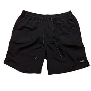 SAXX Shorts Mens Size M Cannonball 2N1 Lined Drawstring Performance Black